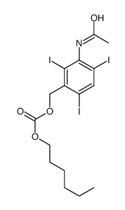 (3-acetamido-2,4,6-triiodophenyl)methyl hexyl carbonate Structure