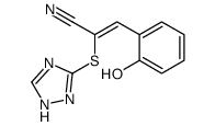 3-(2-hydroxyphenyl)-2-(1H-1,2,4-triazol-5-ylsulfanyl)prop-2-enenitrile Structure