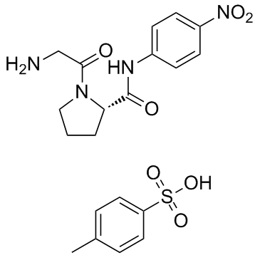 甘氨酰-N-(4-硝基苯基)-L-脯氨酰胺 4-甲基苯磺酸盐结构式