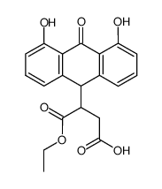 2-(4,5-Dihydroxy-10-oxo-9,10-dihydro-anthracen-9-yl)-succinic acid 1-ethyl ester Structure