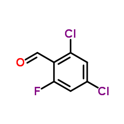 2,4-二氯-6-氟苯甲醛结构式