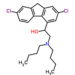 α-(二正丁胺甲基)-2,7-二氯芴-4-甲醇结构式
