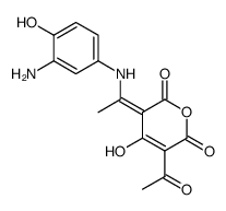 5-acetyl-3-[1-[(3-amino-4-hydroxyphenyl)amino]ethylidene]-4-hydroxy-2H-pyran-2,6(3H)-dione Structure
