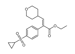 ethyl 2-(4-(cyclopropylsulfonyl)phenyl)-3-(tetrahydro-2H-pyran-4-yl)acrylate Structure