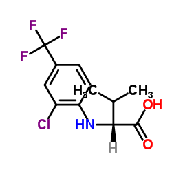 2-[2-氯-4-(三氟甲基)苯胺基]-3-甲基丁酸结构式