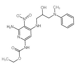 ethyl N-[6-amino-4-[[2-hydroxy-3-(methyl-phenyl-amino)propyl]amino]-5-nitro-pyridin-2-yl]carbamate Structure