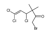 1-bromo-4,6,6-trichloro-3,3-dimethylhex-5-en-2-one结构式