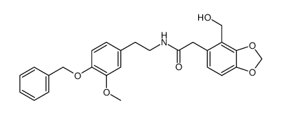 N-<2-(4-benzyloxy-3-methoxyphenyl)-ethyl>-(3,4-methylenedioxy-2-hydroxymethyl)-phenylacetamide结构式