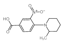 4-(2-甲基哌啶-1-基)-3-硝基苯甲酸结构式