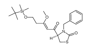 (R)-3-Benzyl-4-[(E)-5-(tert-butyl-dimethyl-silanyloxy)-3-methoxy-pent-2-enoyl]-thiazolidin-2-one结构式