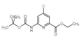 6-((叔丁氧基羰基)氨基)-4-氯吡啶甲酸乙酯结构式