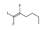 1,2-difluoro-1-iodohex-1-ene结构式