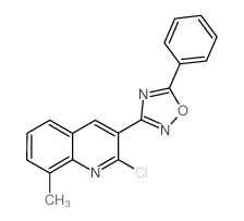 2-氯-8-甲基-3-(5-苯基-1,2,4-噁二唑-3-基)喹啉结构式