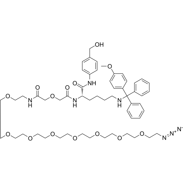 Lys(MMT)-PAB-oxydiacetamide-PEG8-N3 Structure