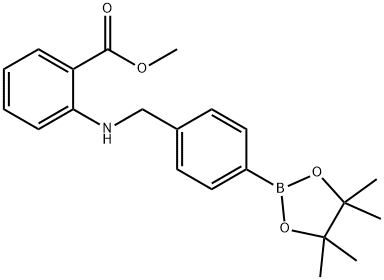 4-((2-甲氧羰基苯基)氨基甲基)苯基硼酸频哪醇酯结构式
