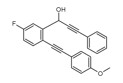 1-(5-fluoro-2-((4-methoxyphenyl)ethynyl)phenyl)-3-phenylprop-2-yn-1-ol Structure