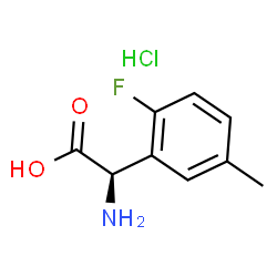 (R)-2-氨基-2-(2-氟-5-甲基苯基)乙酸盐酸盐结构式