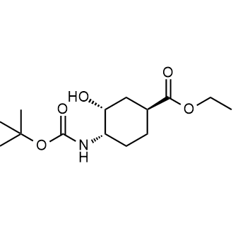 (1S,3R,4S)-4-((叔丁氧基羰基)氨基)-3-羟基环己烷-1-羧酸乙酯结构式