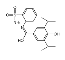 3,5-bis-(1,1-dimethylethyl)-4-hydroxy-N-(2-sulfamoylphenyl)benzamide结构式