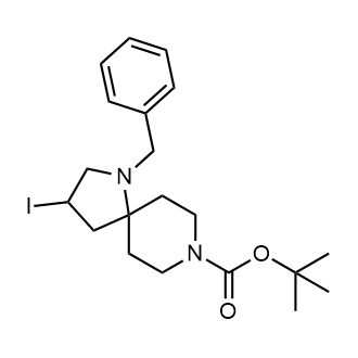 1-苄基-3-碘-1,8-二氮杂螺[4-]癸烷-8-羧酸叔丁酯结构式