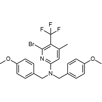 6-溴-N,N-双(4-甲氧基苄基)-4-甲基-5-(三氟甲基)吡啶-2-胺结构式