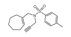 N-cyclohept-1-enylmethyl-4-methyl-N-prop-2-ynyl-benzenesulfonamide结构式