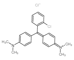 N-[4-[(2-氯苯基)[4-(二甲氨基)苯基]亚甲基]-2,5-环己二烯-1-亚基]-N-甲基甲铵氯化物结构式
