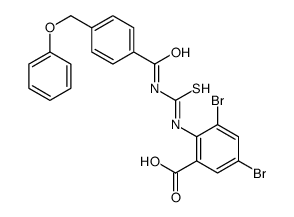 3,5-DIBROMO-2-[[[[4-(PHENOXYMETHYL)BENZOYL]AMINO]THIOXOMETHYL]AMINO]-BENZOIC ACID Structure