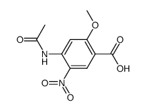 2-methoxy 4-acetylamino 5-nitro benzoic acid Structure