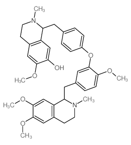 1-[[4-[5-[(6,7-dimethoxy-2-methyl-3,4-dihydro-1H-isoquinolin-1-yl)methyl]-2-methoxy-phenoxy]phenyl]methyl]-6-methoxy-2-methyl-3,4-dihydro-1H-isoquinolin-7-ol结构式