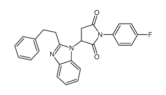 2,5-Pyrrolidinedione,1-(4-fluorophenyl)-3-[2-(2-phenylethyl)-1H-benzimidazol-1-yl]-(9CI)结构式