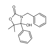 3-benzyl-4-hydroxy-5,5-dimethyl-4-phenyl-1,3-oxazolidin-2-one结构式
