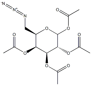 6-叠氮基-6-脱氧-D-吡喃半乳糖 1,2,3,4-四乙酸酯结构式