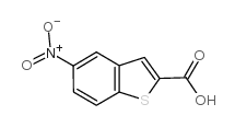 5-硝基-1-苯并噻吩-2-羧酸结构式