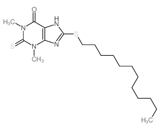 6H-Purin-6-one,8-(dodecylthio)-1,2,3,9-tetrahydro-1,3-dimethyl-2-thioxo-结构式
