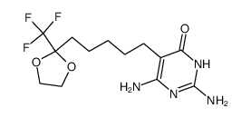 2,6-diamino-5-(5-(2-(trifluoromethyl)-1,3-dioxolan-2-yl)pentyl)pyrimidin-4(3H)-one Structure