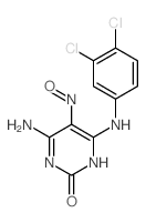 2(1H)-Pyrimidinone,4-amino-6-[(3,4-dichlorophenyl)amino]-5-nitroso- Structure