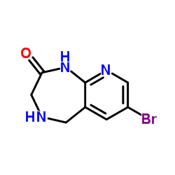 7-溴-4,5-二氢-1H-吡啶并[2,3-e][1,4]二氮杂卓-2(3H)-酮结构式