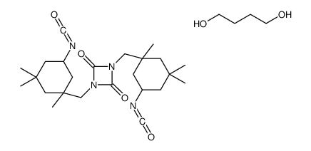 1,3-bis[(5-isocyanato-1,3,3-trimethylcyclohexyl)methyl]-1,3-diazetidine-2,4-dione,butane-1,4-diol Structure
