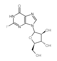 9-β-D-阿拉伯呋喃糖基-2-氟次黄嘌呤结构式