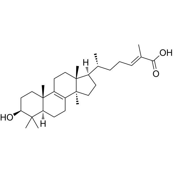 (24E)-3β-Hydroxy-5α-lanosta-8,24-dien-26-oic acid结构式