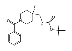 N-benzoyl-4-tert-butoxycarbonylaminomethyl-4-fluoropiperidine结构式