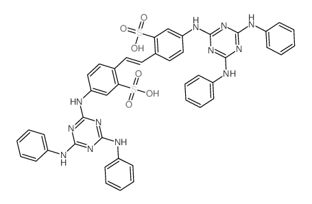 Benzenesulfonic acid,2,2'-(1,2-ethenediyl)bis[5-[[4,6-bis(phenylamino)-1,3,5-triazin-2-yl]amino]-结构式