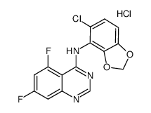 5,7-difluoro-N-(5-chloro-1,3-benzodioxol-4-yl)quinazolin-4-amine hydrochloride结构式