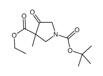 1-叔丁基 3-乙基 3-甲基-4-氧代吡咯烷-1,3-二羧酸酯结构式