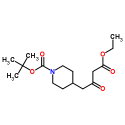 tert-butyl 4-(3-(ethoxycarbonyl)-2-oxopropyl)piperidine-1-carboxylate Structure