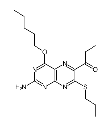 2-amino-4-(pentyloxy)-6-propionyl-7-(propylthio)pteridine结构式