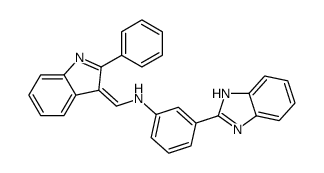 3-(1H-benzimidazol-2-yl)-N-[(Z)-(2-phenylindol-3-ylidene)methyl]aniline结构式