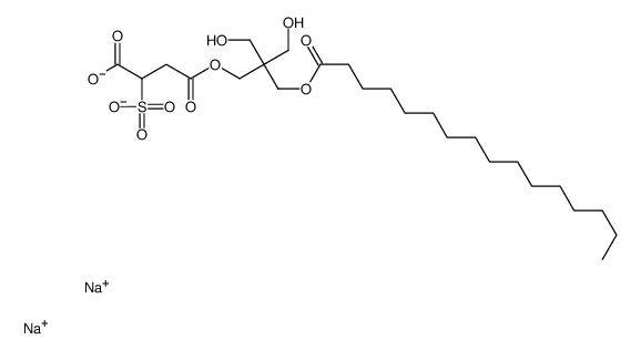 disodium 4-[2,2-bis(hydroxymethyl)-3-[(1-oxohexadecyl)oxy]propyl] 2-sulphonatosuccinate Structure