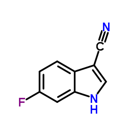 6-氟-1H-吲哚-3-甲腈结构式